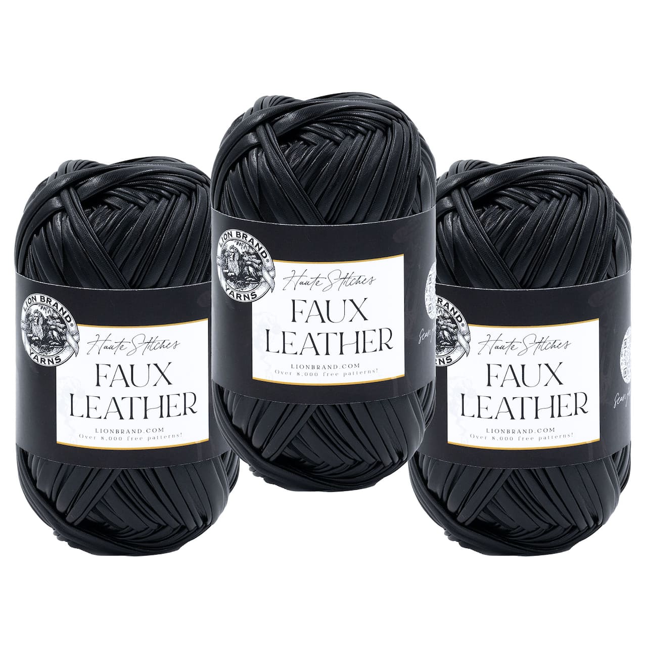 3 Pack Lion Brand® Haute Stitches Faux Leather Yarn